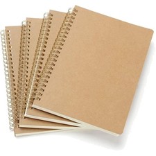 Notizbuch A5, Skizzenblock, Tagebuch, 4er Pack, Kraftpapier, Blanko, Schreibb...