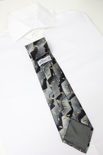 Paolo Negrato Krawatte Herren Einheitsgröße Grau Muster Spitz Reine Seide