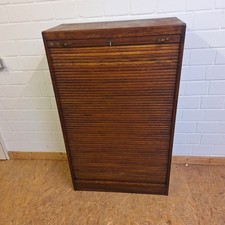 Alter kleiner Rollschrank Büro Aktenschrank Eiche 50iger Jahre F.Soennecken Bonn