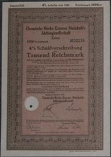 Chemische Werke Essener Steinkohle Aktiengesellschaft 4 % 1942 1000 RM
