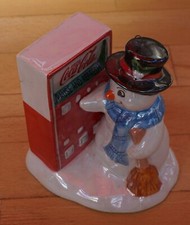 Weihnachten Coca Cola Figur Snowman mit Cola Automat