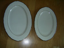 2 Servierplatten 32cm und 36, Porzellan, elfenbein, C.T. Tielsch-Altwasser 