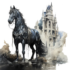 Wandbild Gothic Horses 2