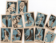 123/561 STREICHHOLZETIKETTEN  CLOWN KÜNSTLER TIERE - 12 X
