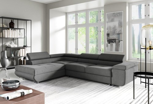 Grau ecksofa amigo form - amigo, l-form