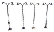 4 Laternen Lampen Doppelseitig - ca. 14 cm hoch Gittermastleuchten  HO H0 1:87