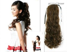 Haarteil Zopf fein gelockt mit