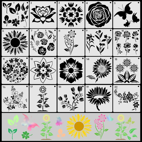 Stück blumen stencil - 20,