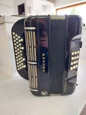 Akkordeon, Ziehharmonika diatonisch, Hohner Morino Club, schwarz, mit Koffer