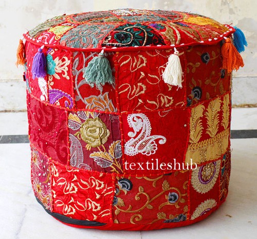 Rot bohemian hocker ottomane - rot,