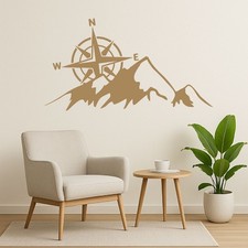 Kompass Berge Wandtattoo