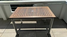 Design Gartentisch Teak mit Aluminium  120 x 80 cm , Zerlegbar, top Zustand