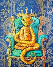 Goldene Schlange Ölmalerei