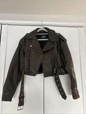 Zara Kunstlederjacke, braun