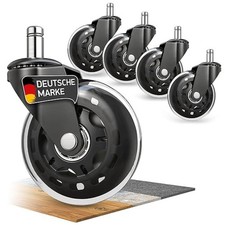 Strapazierfähige Bürostuhl Rollen 5er-Set Teppich- und Parkettböden 11mm Neu