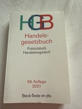HGB Handelsgesetzbuch 2021 66. Auflage Super Zustand