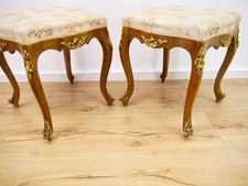 Dresdner Barock Hocker 2 Stück im original Zustand Nussbaum um 1880