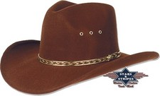 Hut Westernhut Cowboyhut Country KANSAS Schwarz Braun Mexikanischer Fauxfelt S&S