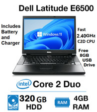 Dell E6500 Laptop schnell 2,40Gz 256GB SSD 15,4" Windows11 Office WiFi DVD 16GB USB