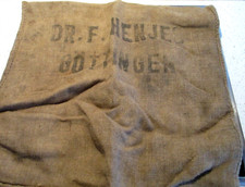 alter Getreidesack jutesack, "Dr. Fritz Henjes." Landwarenhandel 1950er