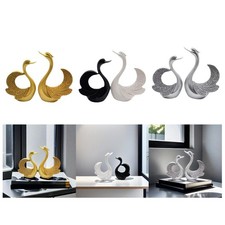 2pcs Swan Statues Home Decor