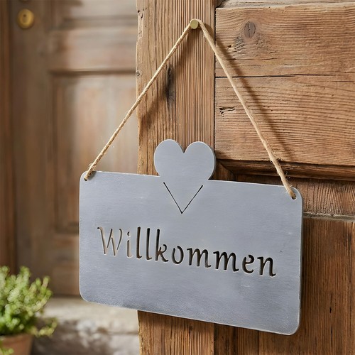 Türschild willkommen 25x16 - willkommen,