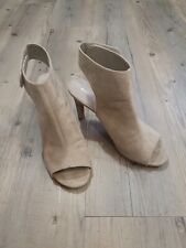 Peep Toe Ankle Stiefeletten 40 Beige Heels Cut Out
