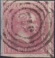 1 Sgr. MiNr. 10 mit Nummernstempel 572 HALLE Saale (OPD Merseburg )