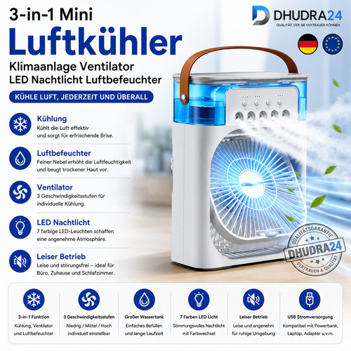 Mini luftkühler - 3-in-1,