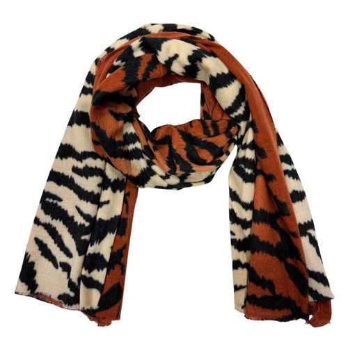 Weicher schal mit tiger motiv - weicher,