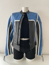 Replay Motorbike Damen Lederjacke  Blau/Schwarz/Weiß