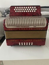 Hohner Corona II G-C-F Knopf Akkordeon Accordion Harmonika - rot