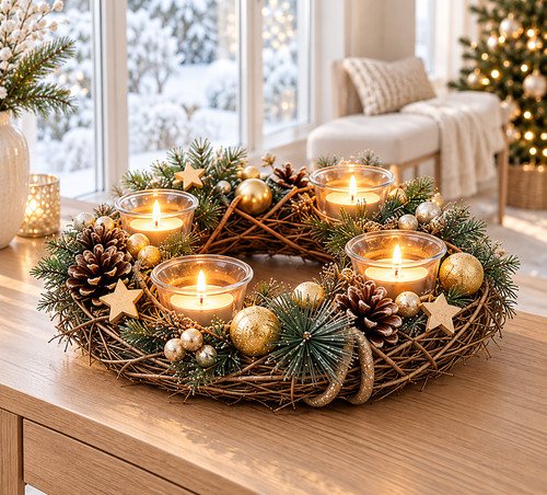 Adventskranz gold cm - 34,