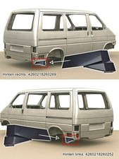2x VW T4 Reparaturblech Hinten Rechts u. Links Stoßstangenhalter Radlauf D-Säule