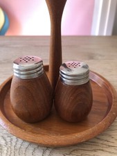 Salz-, & Pfefferstreuer, Teak Servierset, Karl Holmberg, Götene, Made in Sweden