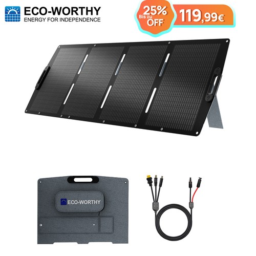 Tragbares solarpanel 200w - tragbares,