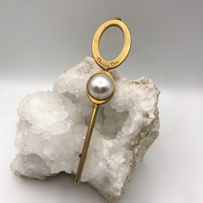 Christian Dior Brosche mit großer Kunstperle Vintage Modeschmuck