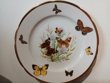 Porcelaine Fine de Boheme Schmetterling Teller mit Goldrand