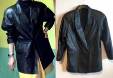 vintage Echtleder, Trachtenjacke,Damen echt Leder Jacke Schwarz Gr: 40