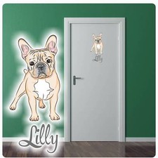 Türaufkleber Französische Bulldogge Name Digitaldruck Wandtattoo Türtattoo DT079
