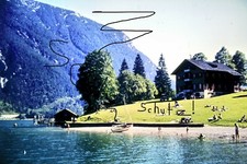 Dia Foto Österreich Gaisalm Achensee antik Schwimmbad von 1964