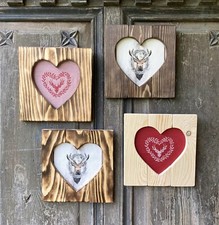 Bild Holzbild Herz Hirsch Holz