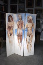 PEINADO Joaquim -  Valledo (1898-1975) Paravent, 3 teilig- span. Expressionismus