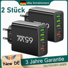 2X USB Mehrfach Schnell Ladegerät 6Fach Netzteil Adapter Handy Tablet QC 3.0 OVP