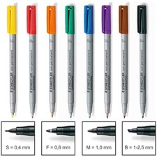 STAEDTLER Folienstift Lumocolor S F M permanent non-permanent [8 Farben]