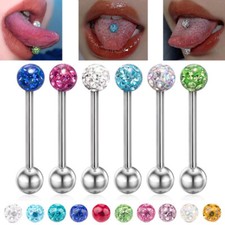 6X Kristall Zungenpiercing