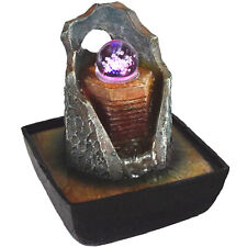 Zimmerbrunnen Wasserspiel 4 x LED Beleuchtung Farbwechsel Glas Kugel MAGIC leise