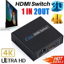 HDMI Splitter 1 in 2 out Umschalter Verteiler Switch Adapter Full HD 4K 1080P DE