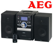 AEG 4432 Stereo Musikanlage CD MP3 Player USB Radio Kassettenfach Schwarz boxen