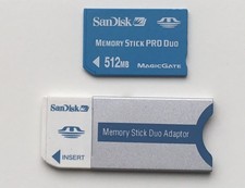 512MB SanDisk Memory Stick Pro Duo Magic Gate Speicherkarte + Adapter, neuwertig
